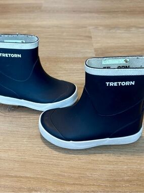 Tretorn Navy and White Kids Rain Boots